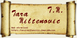 Tara Miltenović vizit kartica